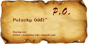 Pulszky Odó névjegykártya
